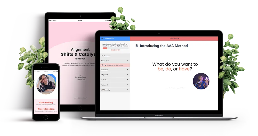 mockup of the AAA Method Digital Program and Guidebook